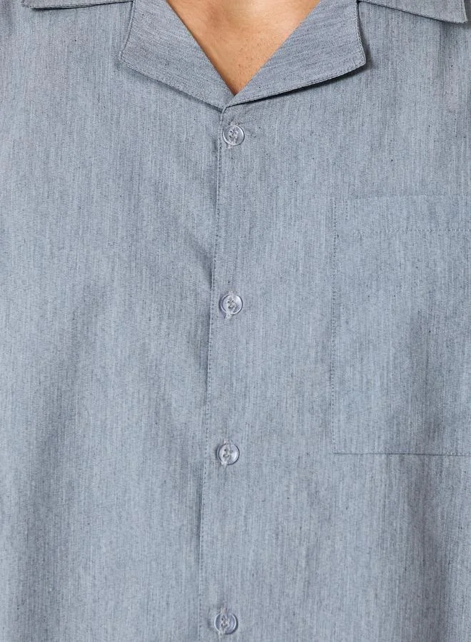Styli Men Relaxed Fit Buttoned Shirt and Pyjama Set